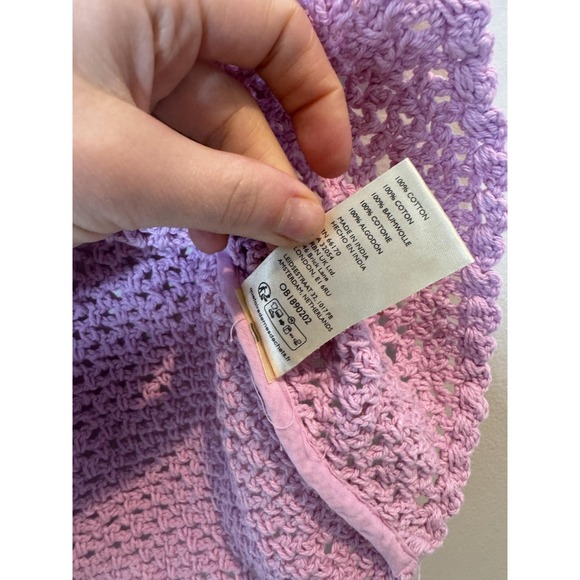 Free People Sweater Cardigan Womens XS Purple Crochet Collared Short Sleeve - Picture 6 of 10
